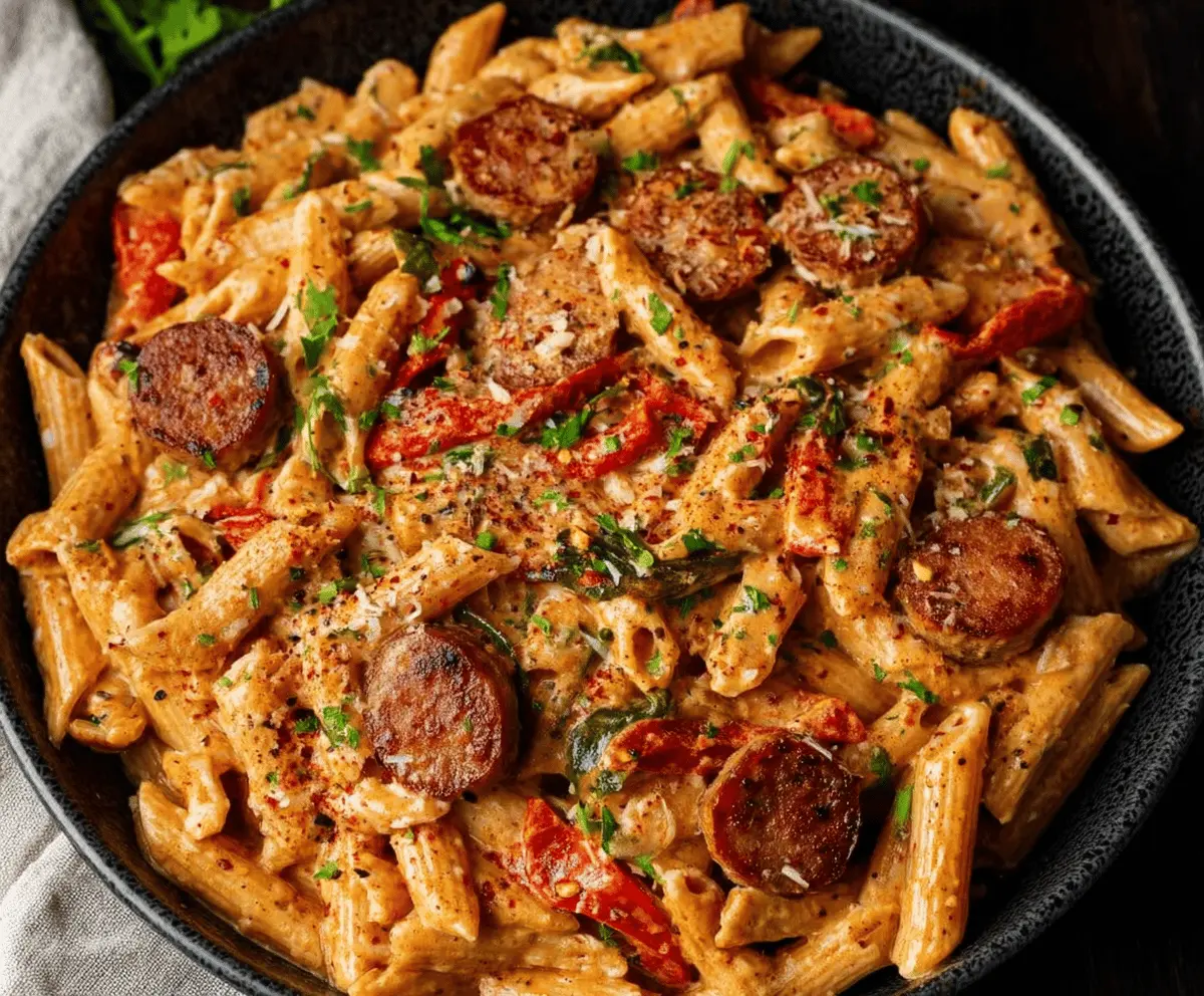Creamy Cajun Sausage Pasta Recipe