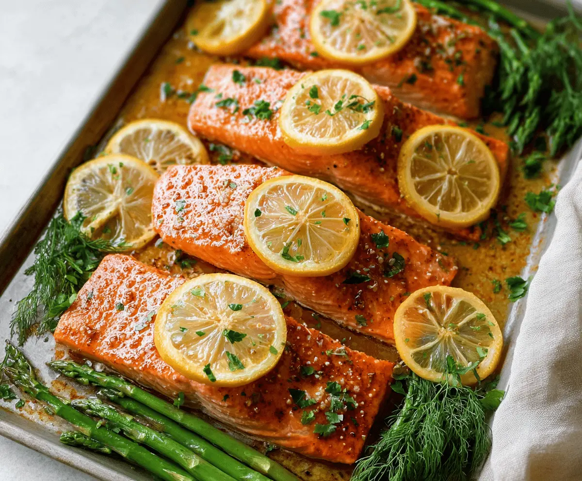 Easy Sheet Pan Honey Lemon Salmon Recipe