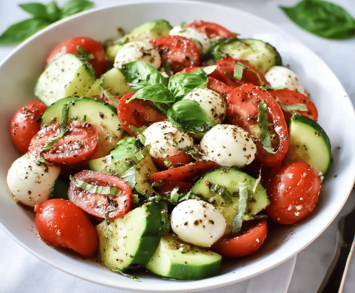 Fresh Tomato Cucumber Mozzarella Salad Recipe