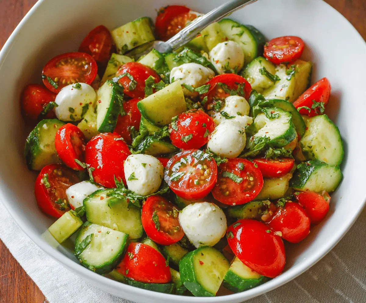 Fresh Tomato Cucumber Mozzarella Salad Recipe