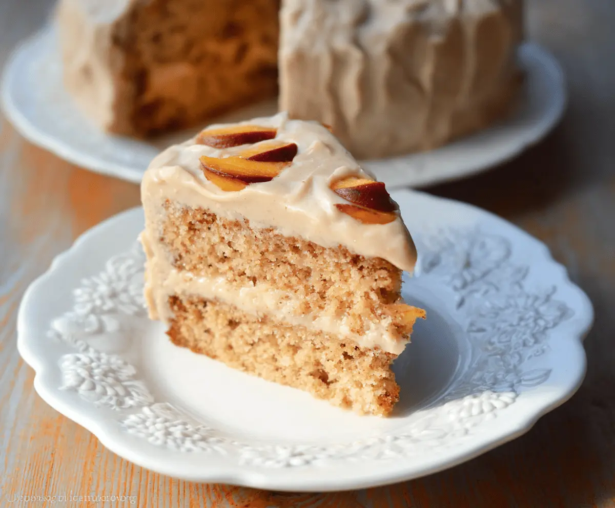 Moist Peach Cake With Brown Sugar Frosting