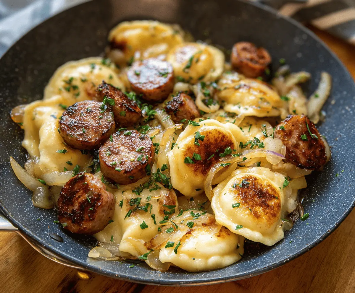 Easy Classic Perogies and Sausage Skillet Recipe