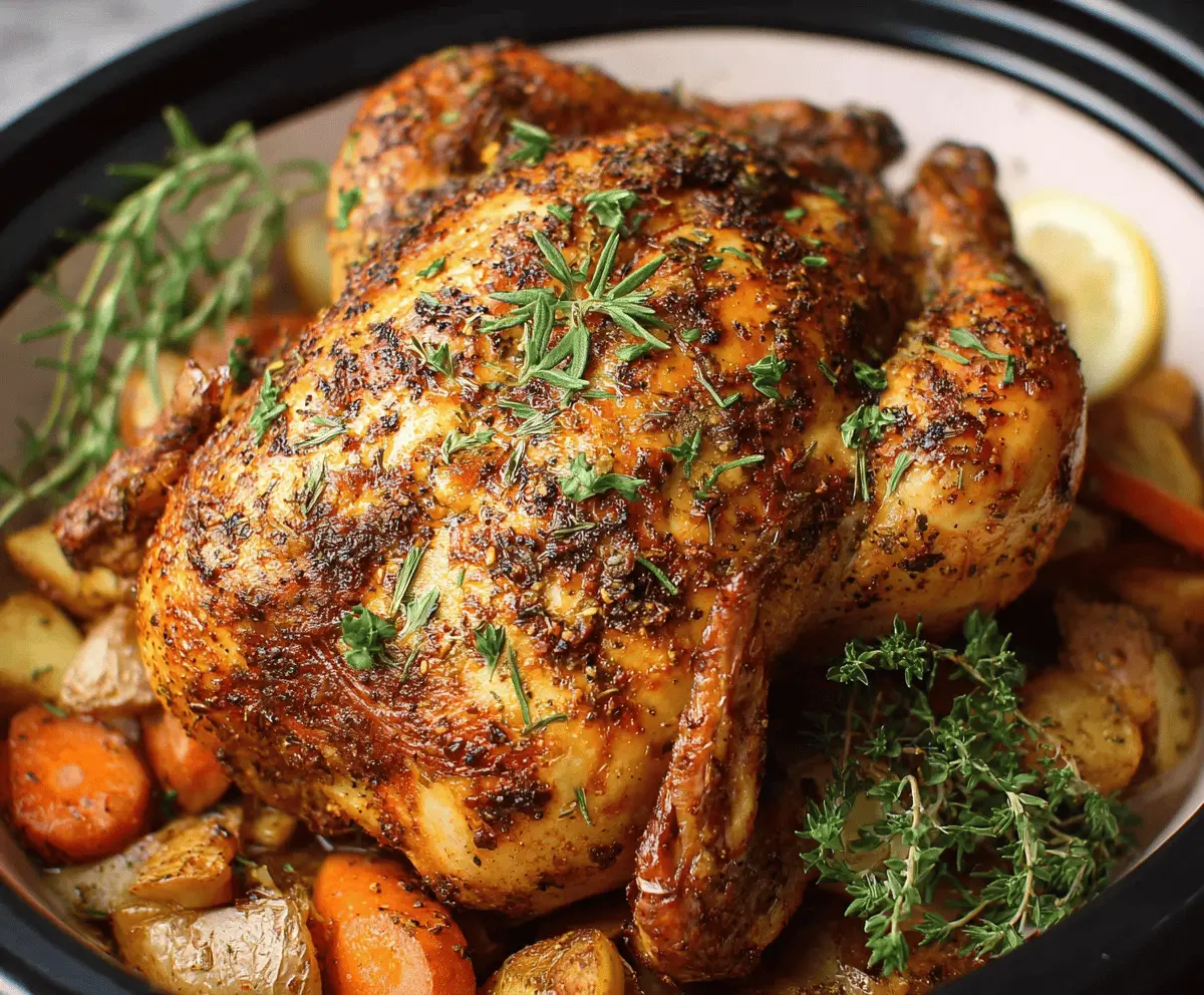 Easy Crockpot Whole Chicken Recipe