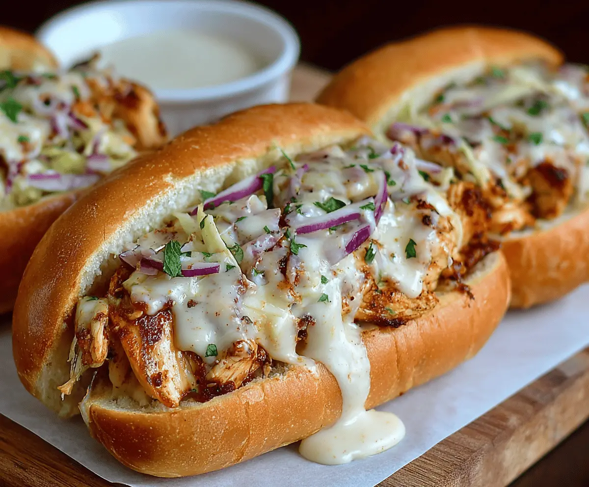 Easy White BBQ Chicken Subs Recipe