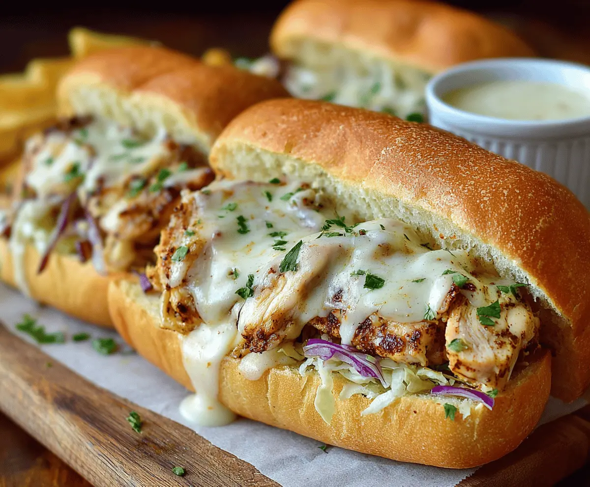 Easy White BBQ Chicken Subs Recipe
