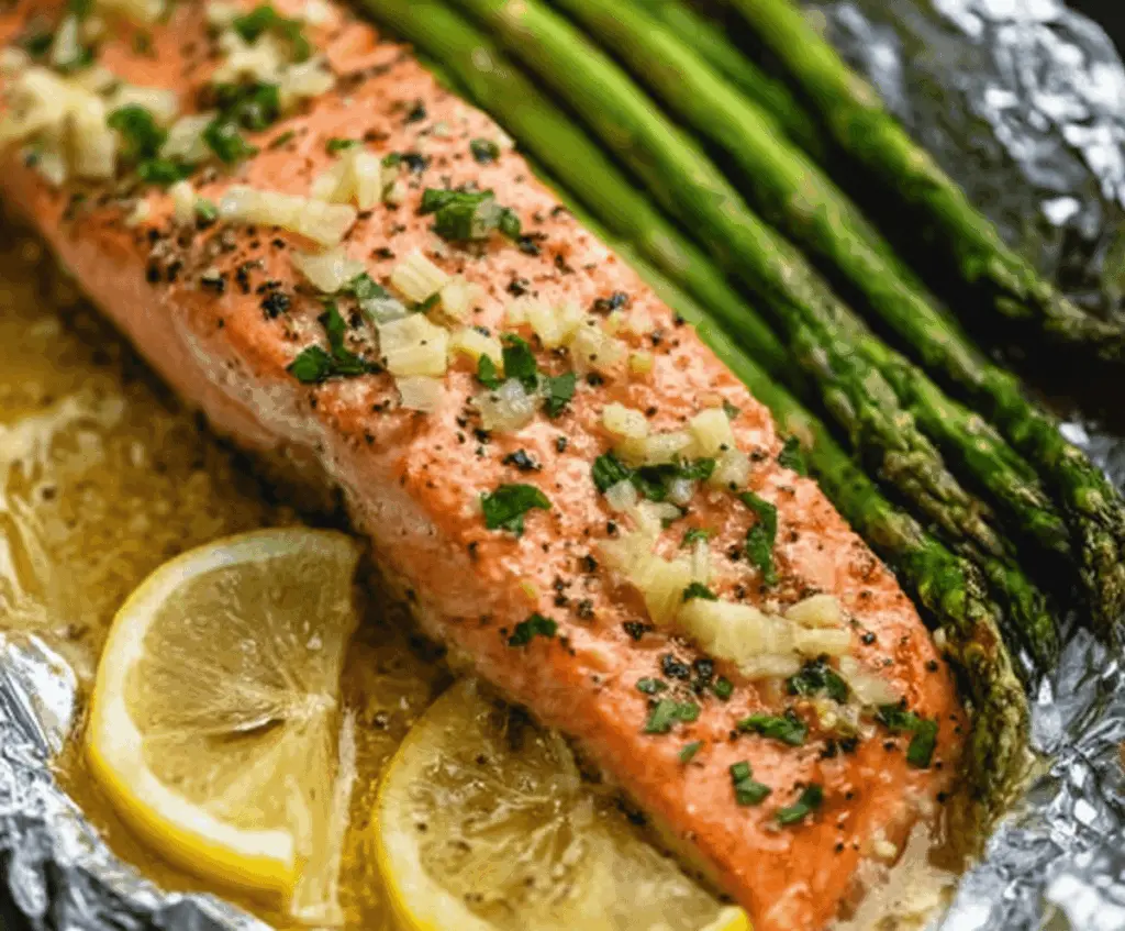 Lemon Garlic Salmon with Asparagus