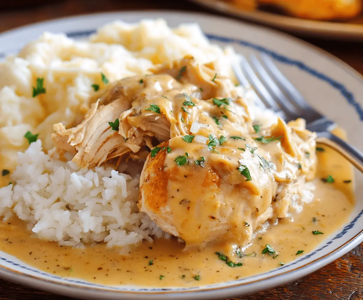 Easy Slow Cooker Chicken and Creamy Gravy Recipe