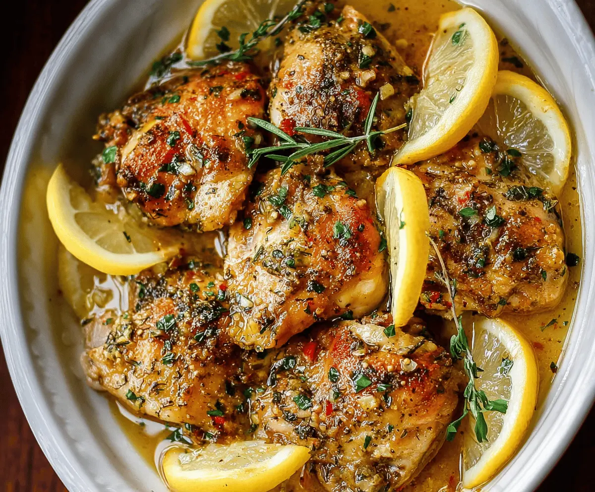 Easy Crock Pot Lemon Garlic Butter Chicken Thighs