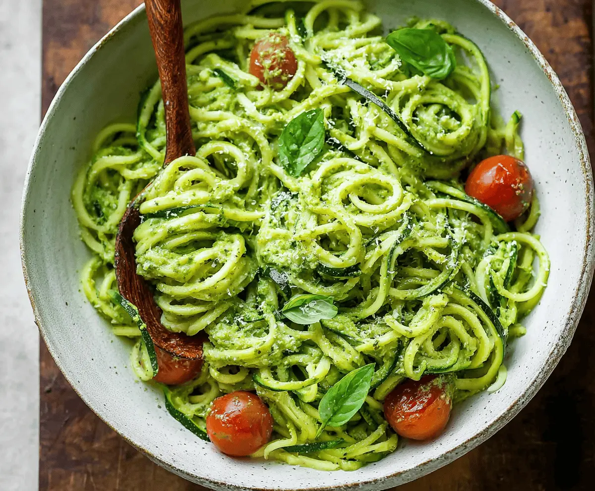 Creamy Avocado Pesto Zucchini Noodles Recipe