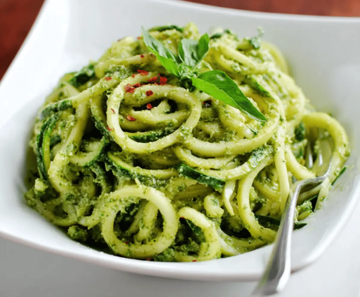 Creamy Avocado Pesto Zucchini Noodles Recipe