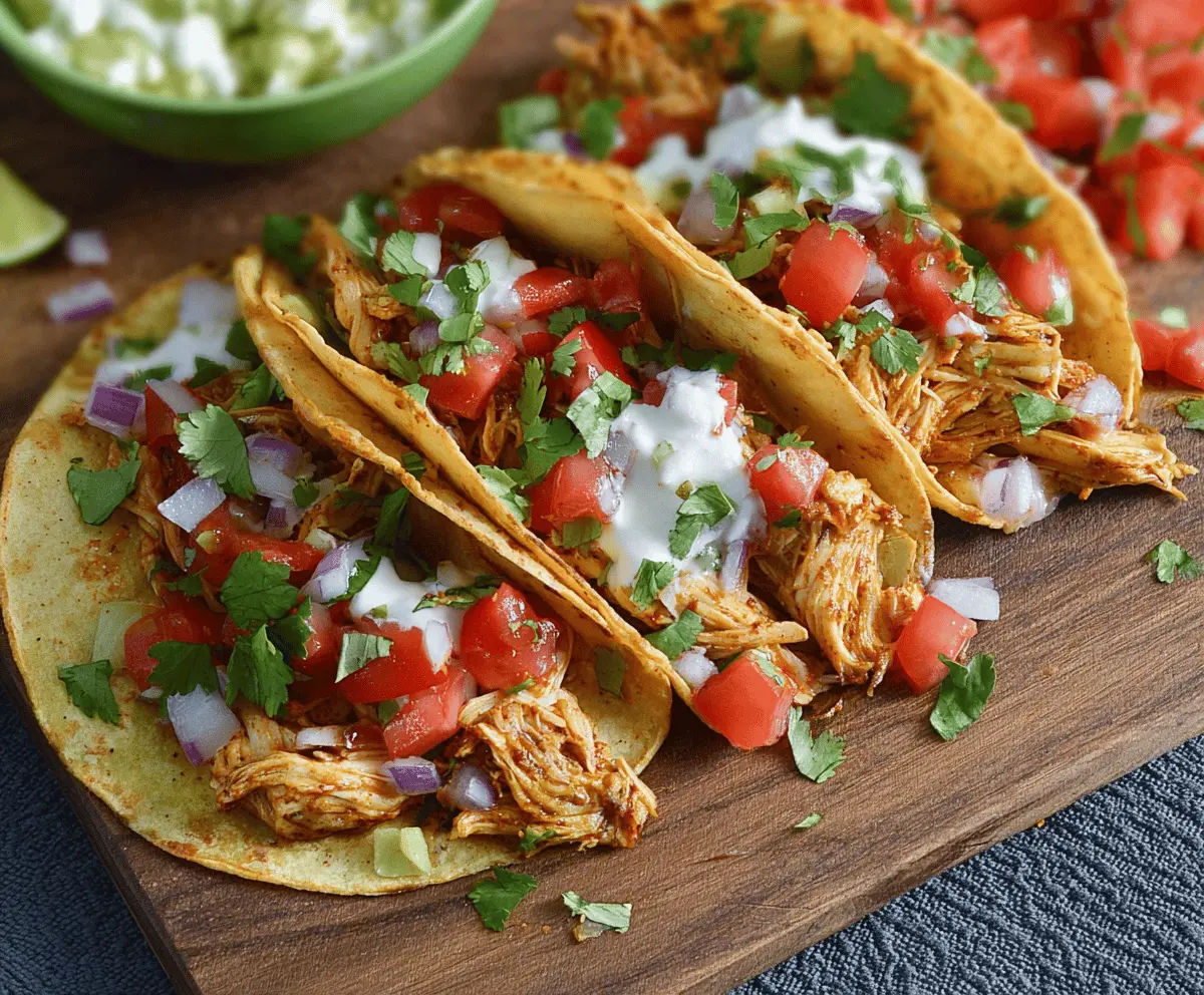 Healthy Slow Cooker Chicken Tacos Recipe
