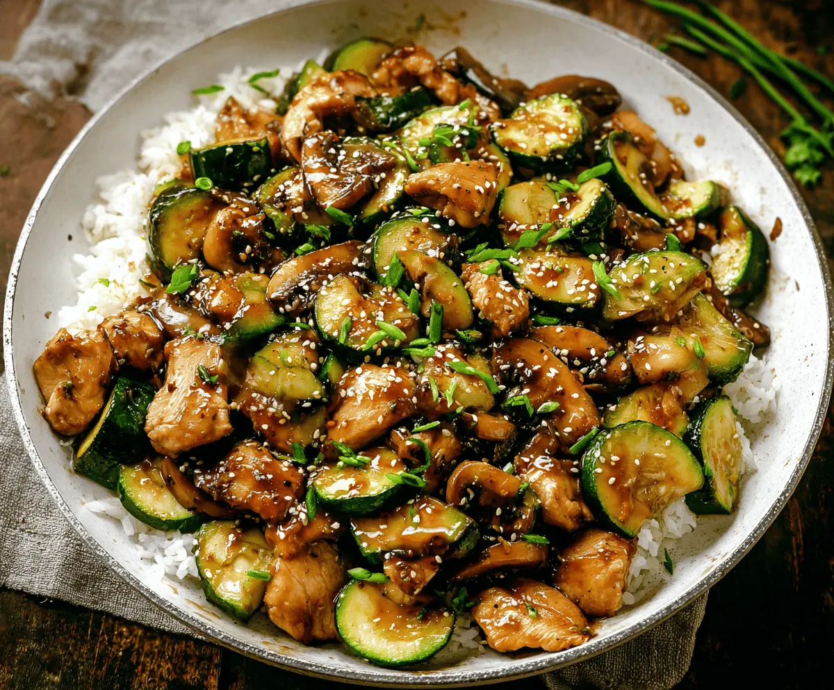 Easy Zucchini Mushroom Chicken Stir Fry Recipe