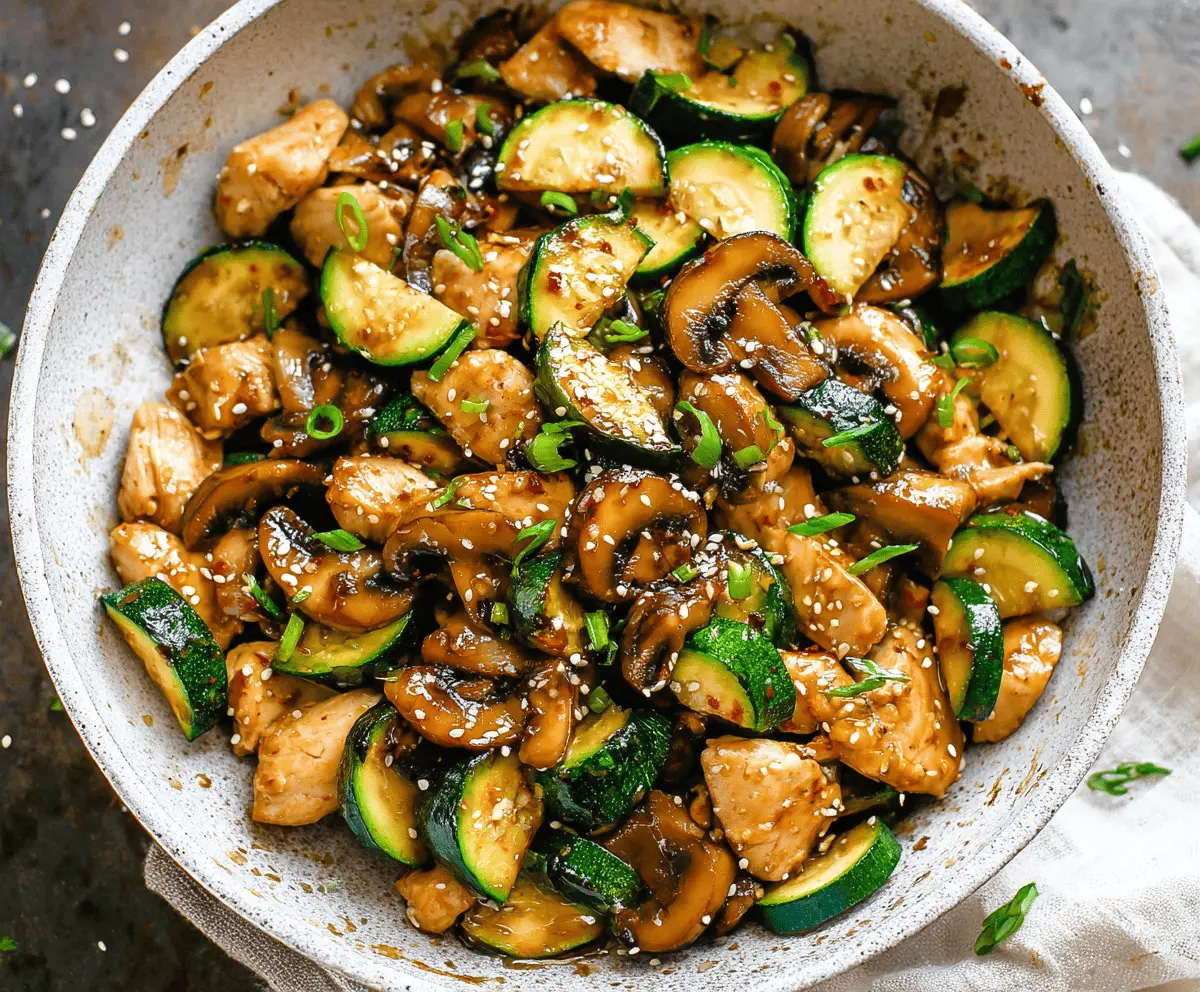 Easy Zucchini Mushroom Chicken Stir Fry Recipe