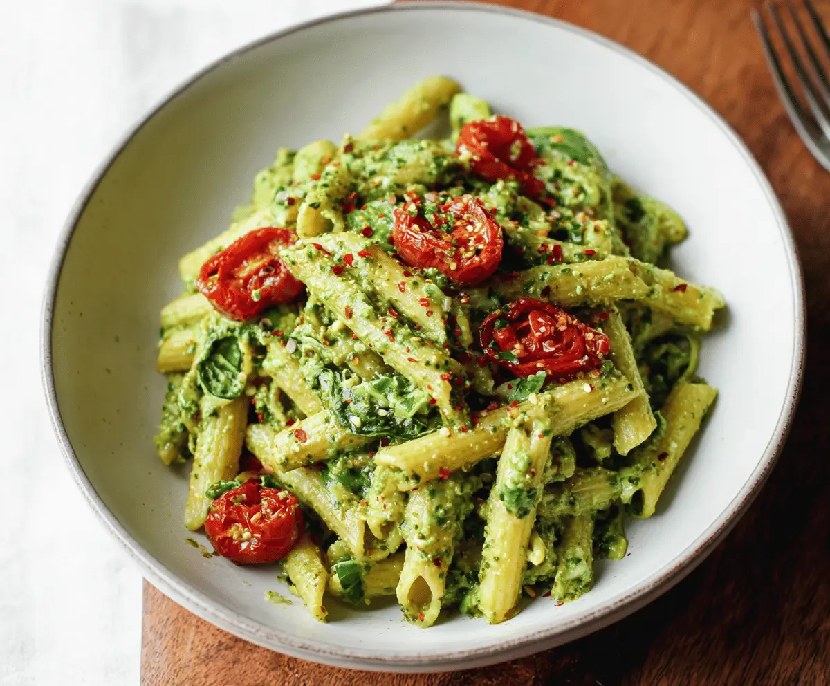 Creamy Vegan Avocado Pesto Pasta Recipe
