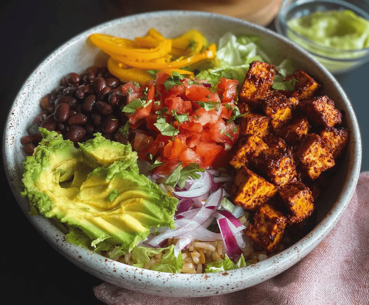 Baked Tofu Burrito Bowl