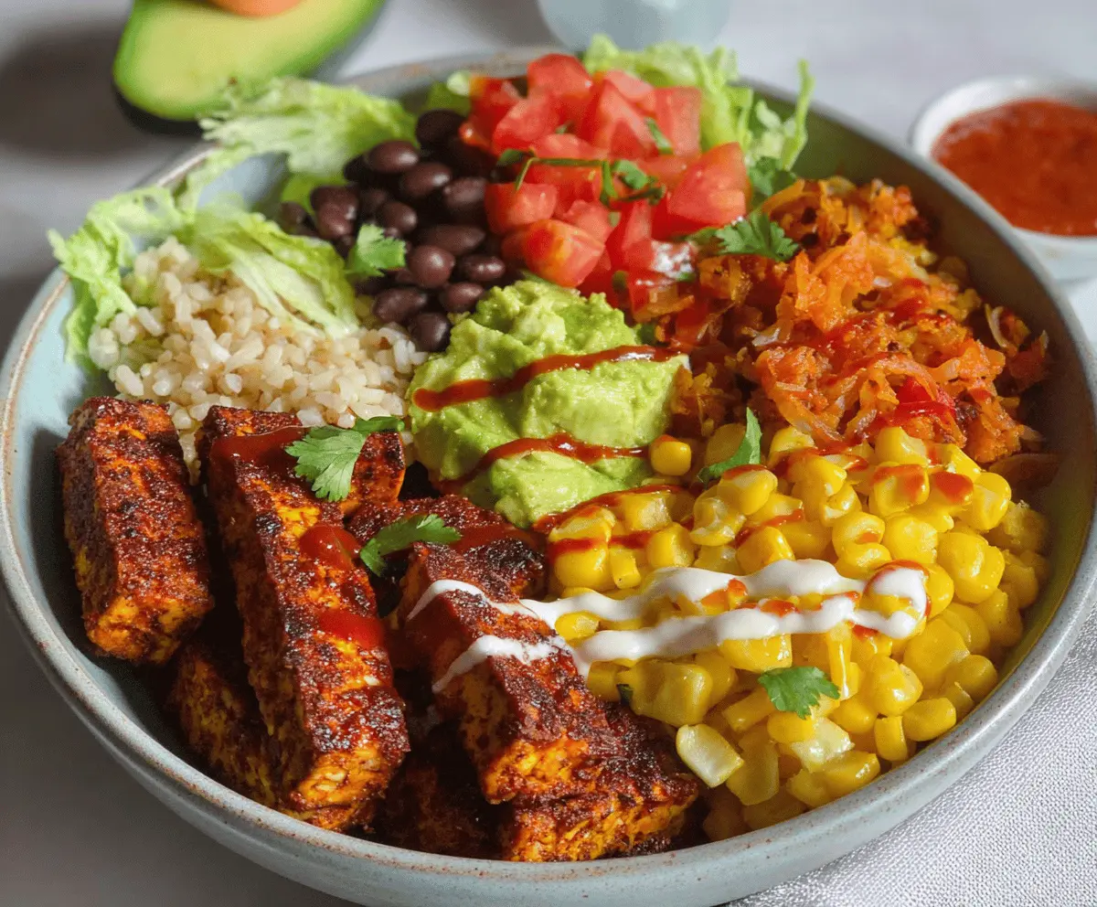 Baked Tofu Burrito Bowl