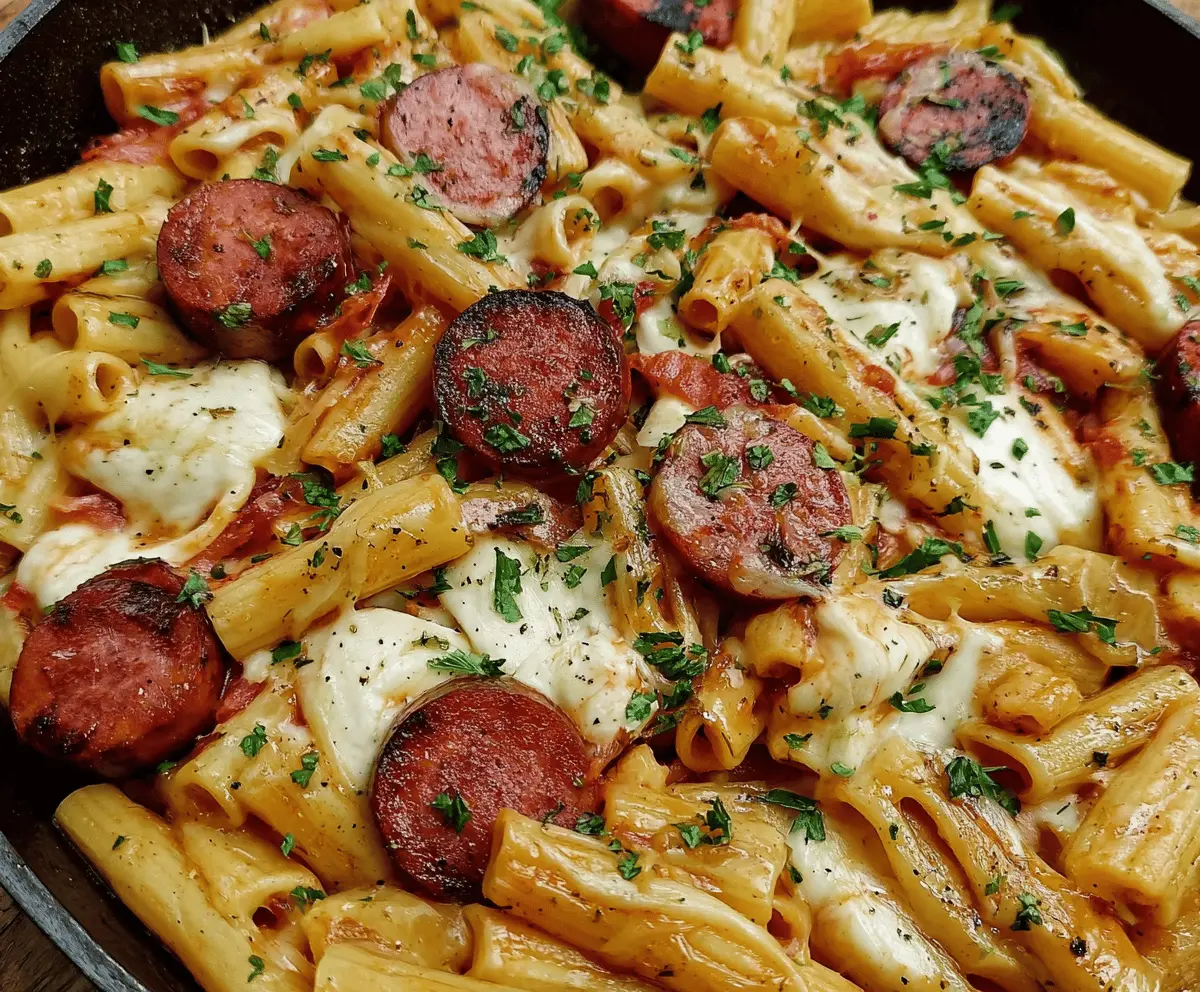 Smoked Sausage And Mozzarella Pasta