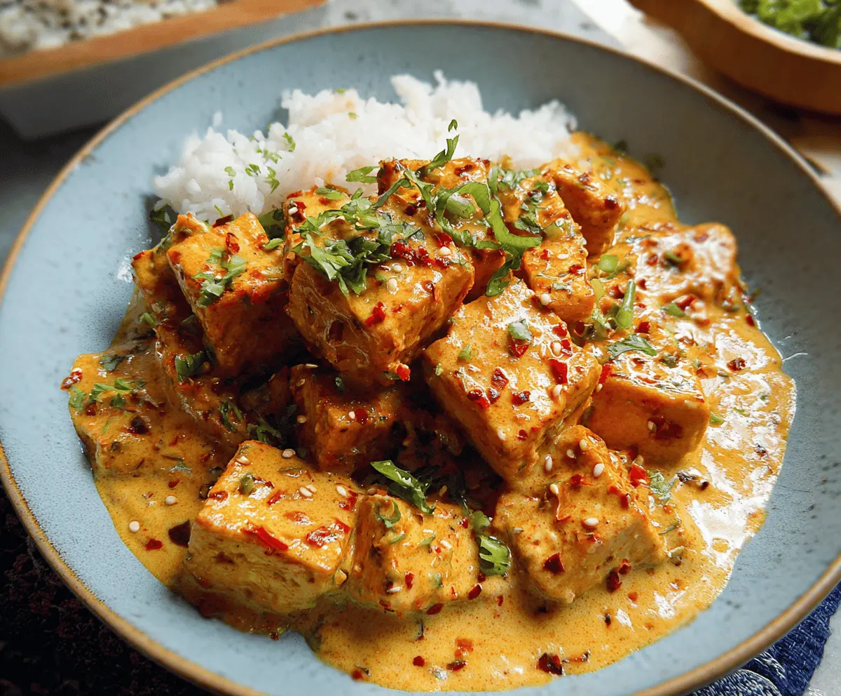 Spicy Tofu With Creamy Coconut Sauce
