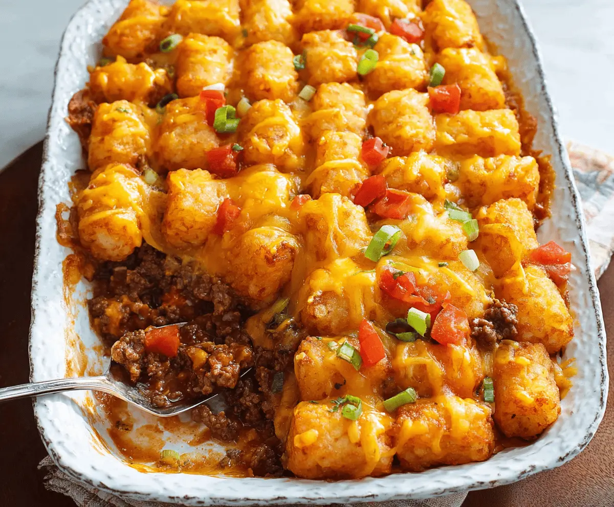 Cheeseburger Tater Tot Casserole