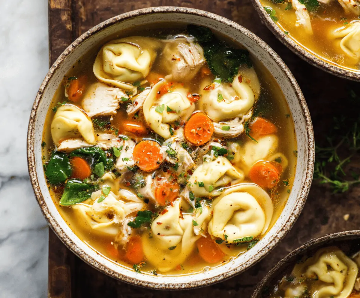 Cozy Tortellini Soup with Chicken Broth