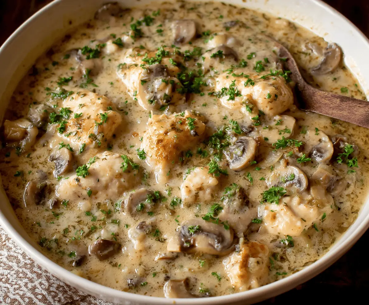 Creamy Chicken and Mushroom Stew