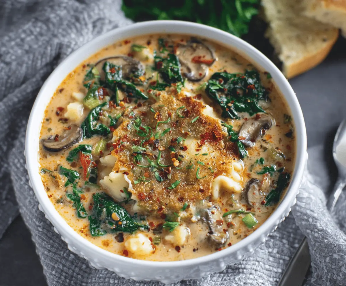 Creamy Vegetarian Lasagna Soup