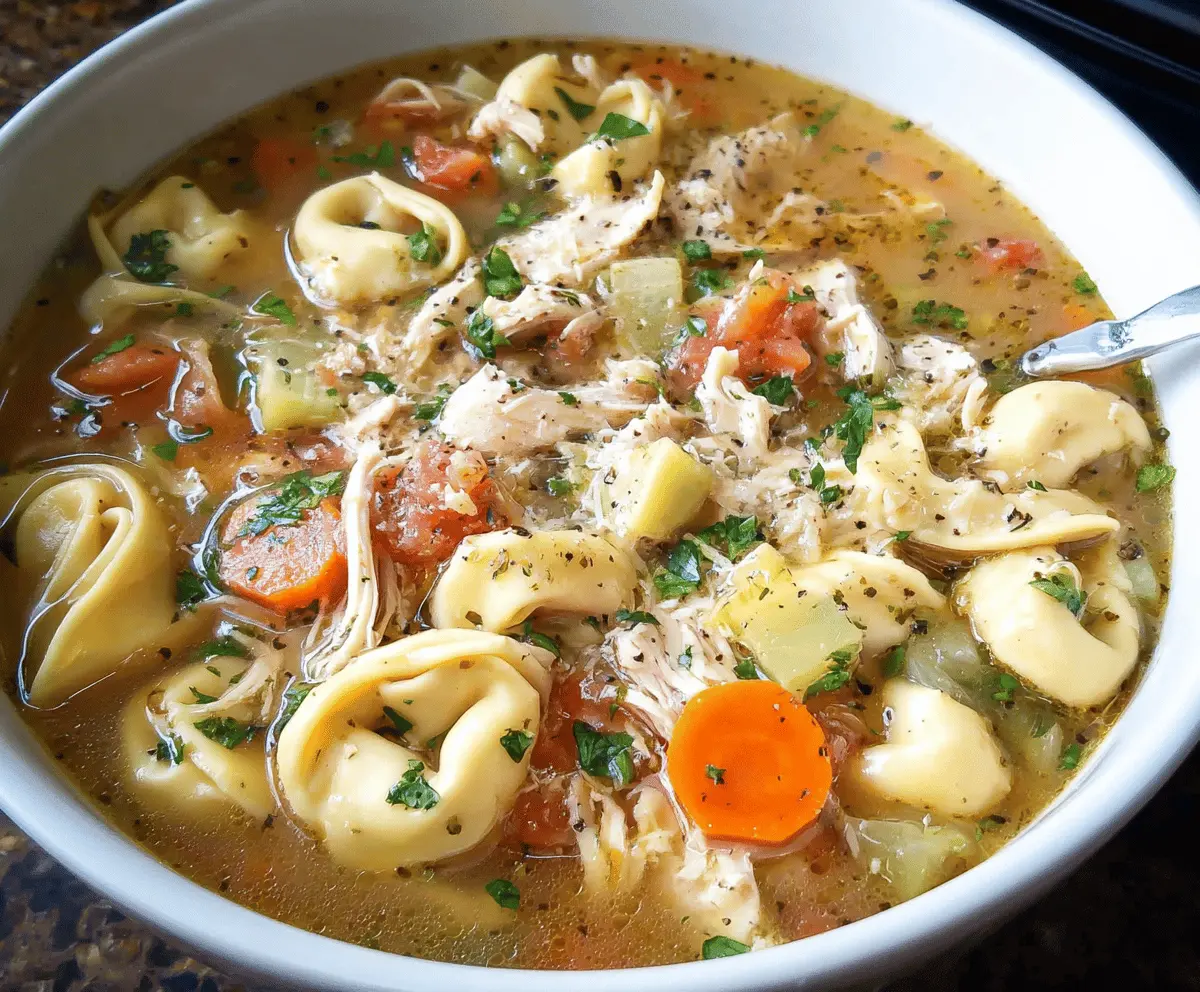 Crockpot Chicken Tortellini Soup