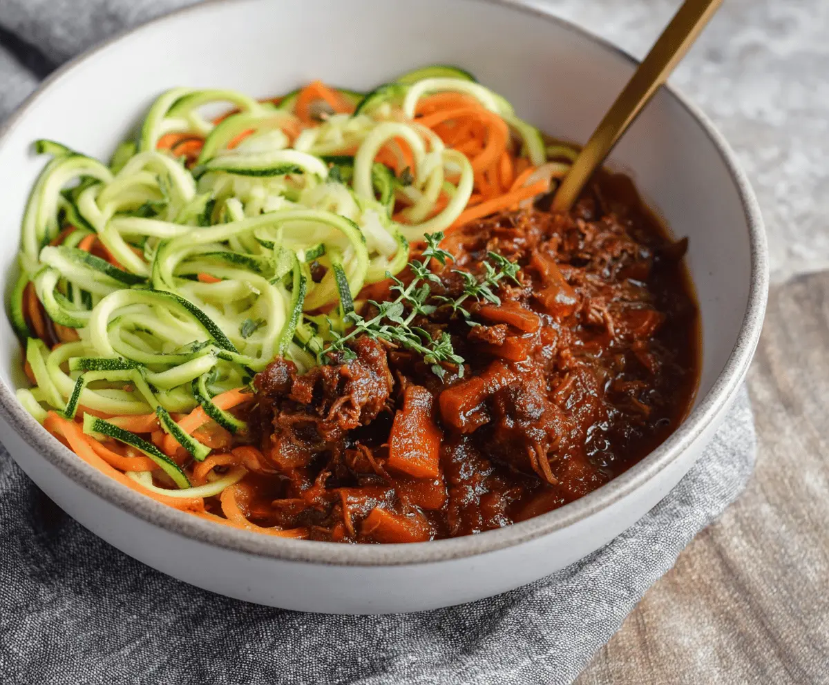Easy Beef Ragu over Spiralized Veggies