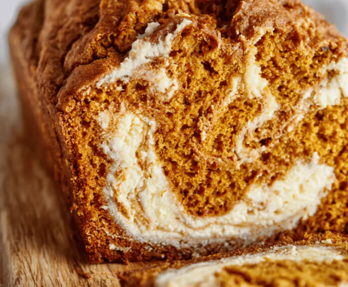 Easy Pumpkin Bread with Cream Cheese Swirl
