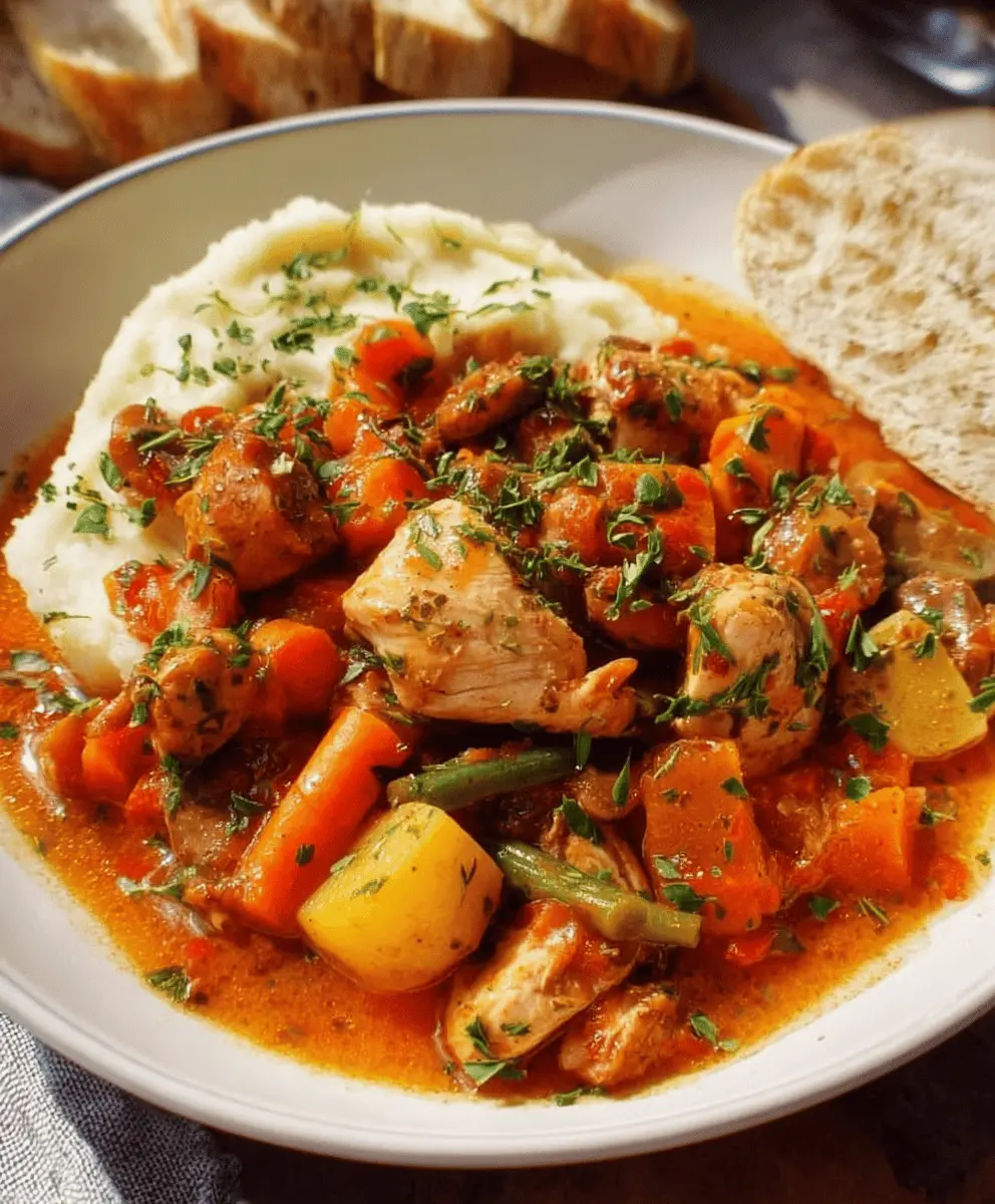 Hearty Chicken Stew with Fresh Vegetables