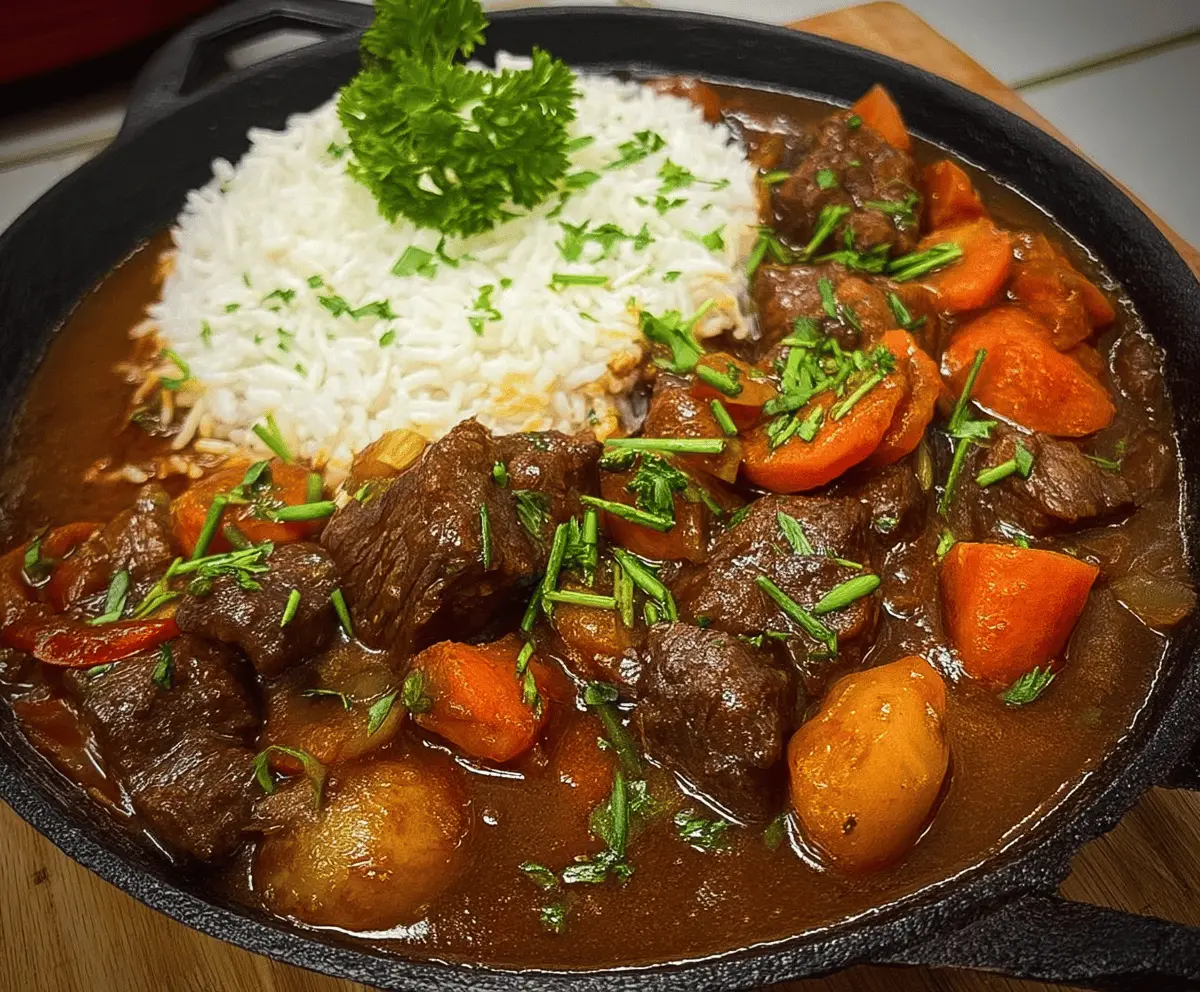 Jamaican Beef Stew with Rice