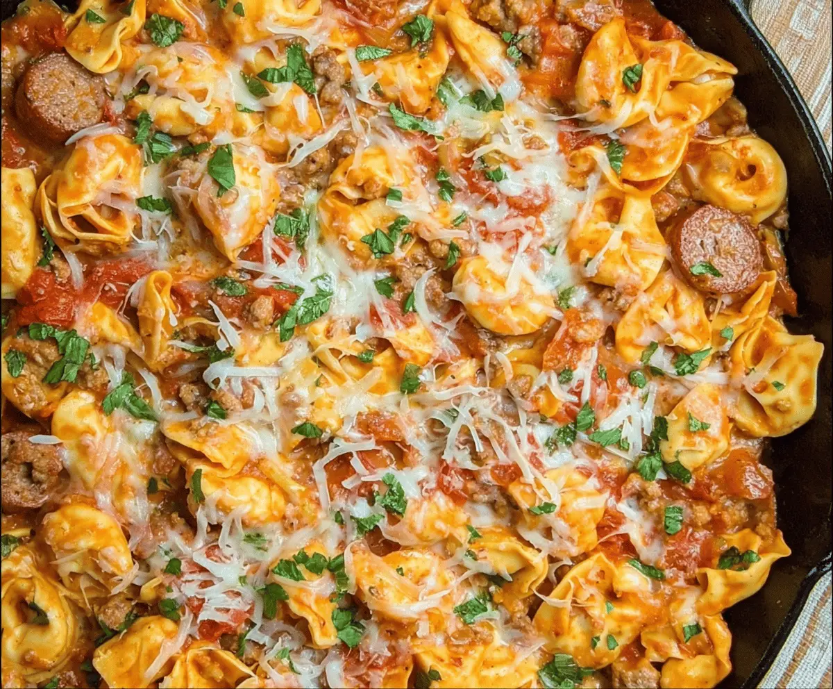 One Pan Tortellini with Sausage