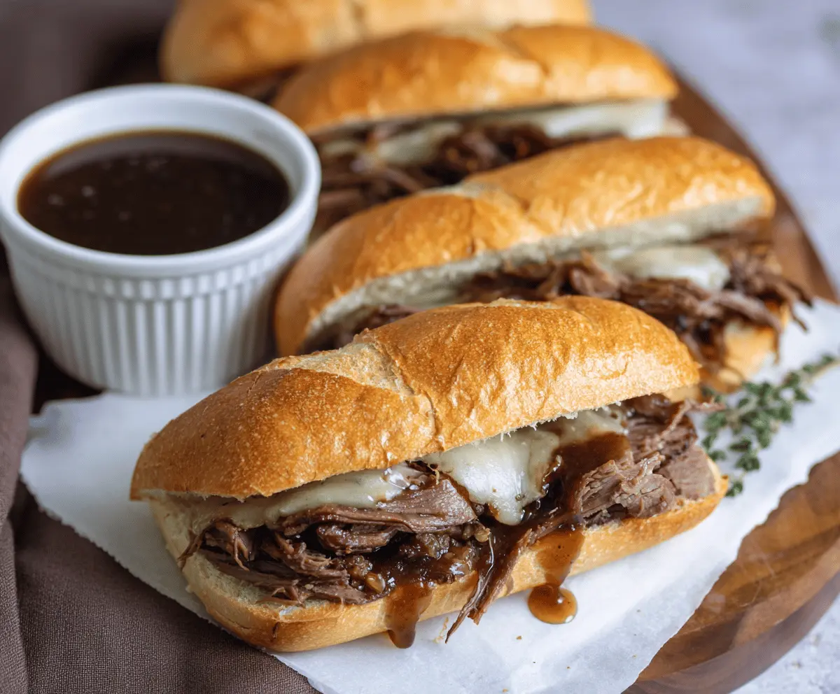 Slow Cooker French Dip Sandwiches
