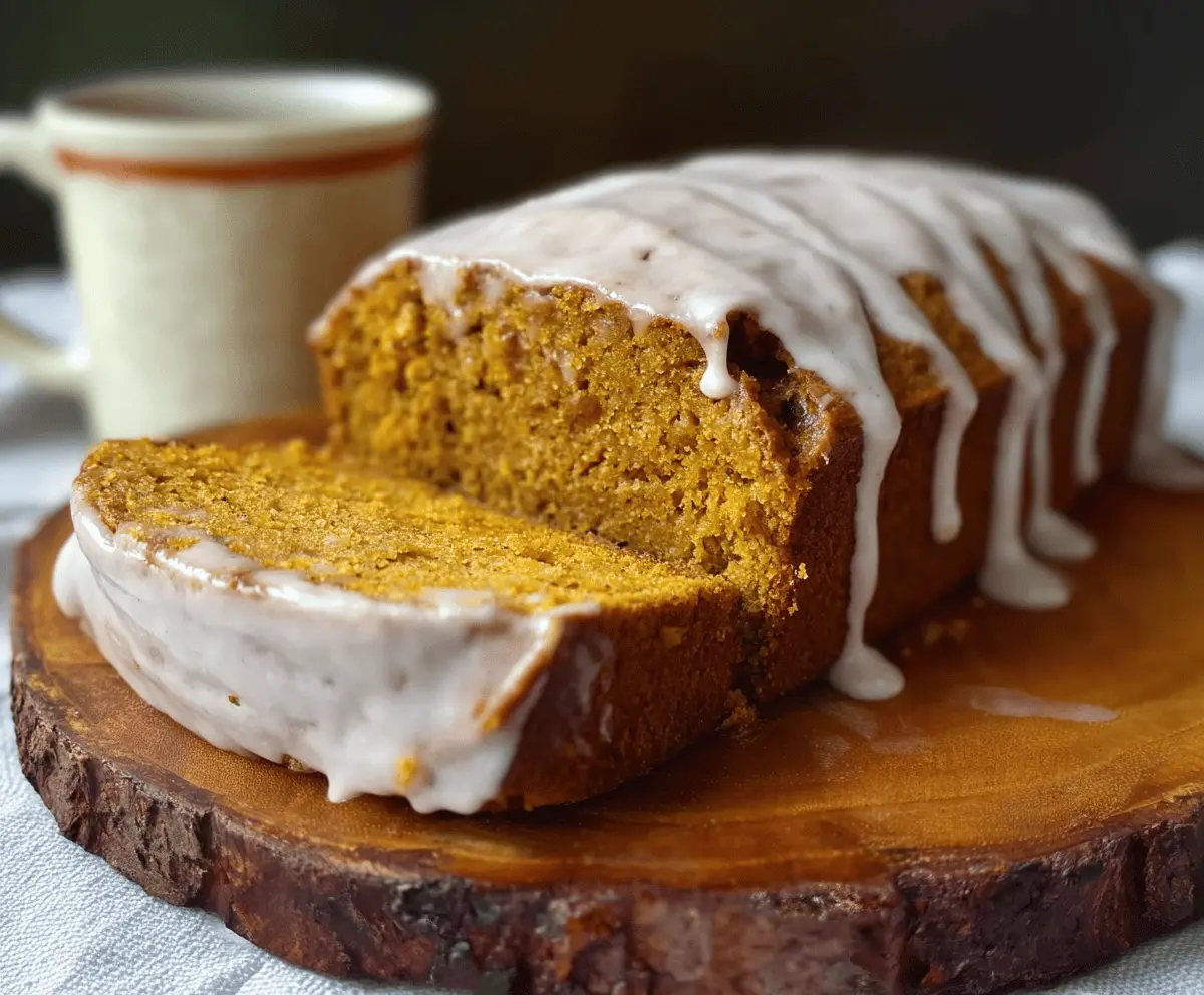 Spiced Pumpkin Bread with Cinnamon Glaze