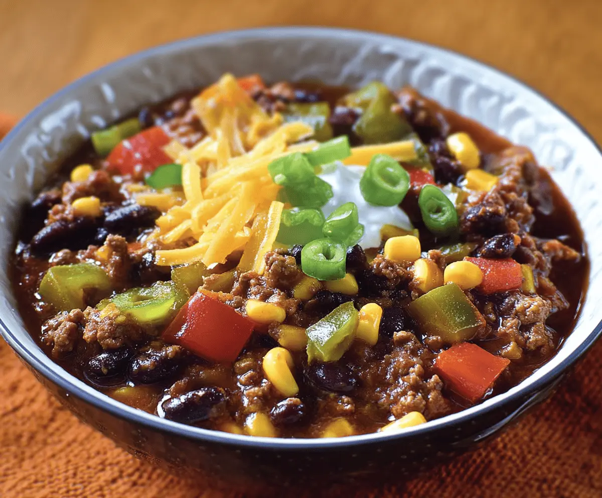 Spicy Southwest Chili with Corn and Peppers