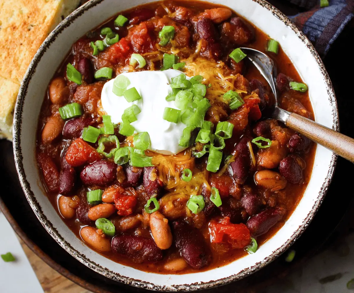 Vegetarian Three-Bean Chili