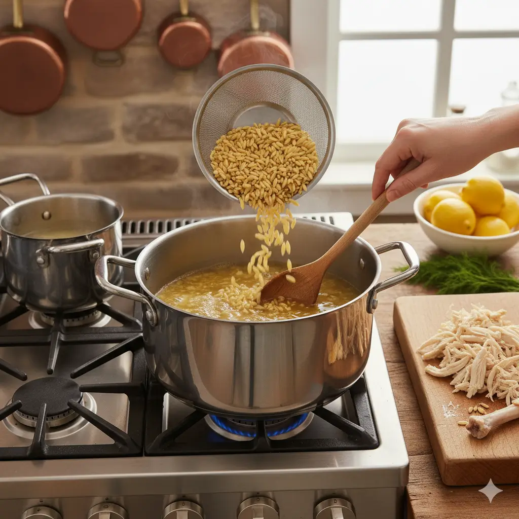 Step 3: Stir in shredded chicken and keep at a gentle simmer