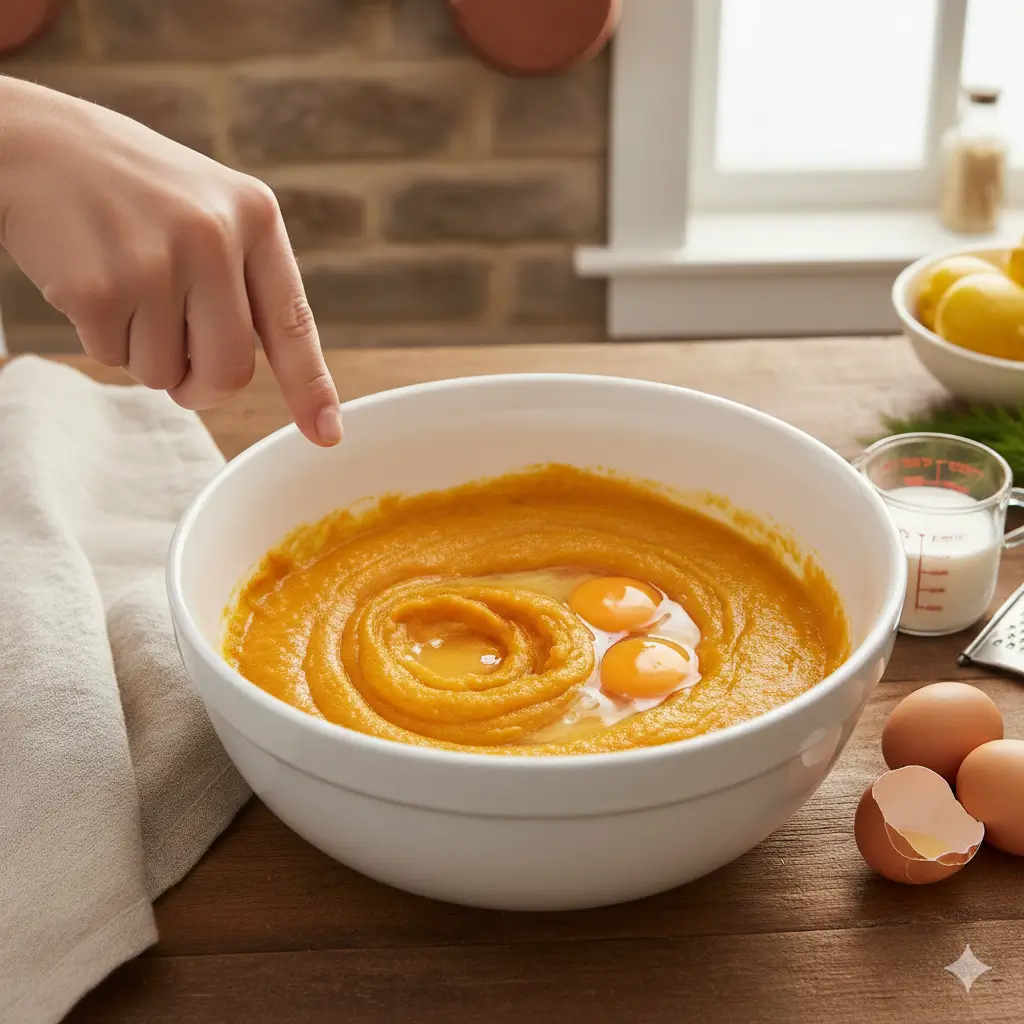 Step 2: Whisk dry ingredients—flour, sugars, baking soda, baking powder, salt, and spices