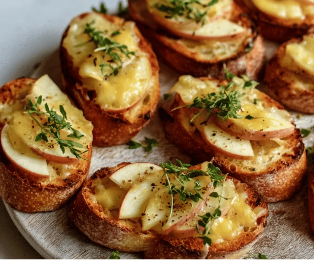 Cheddar and Apple Crostini