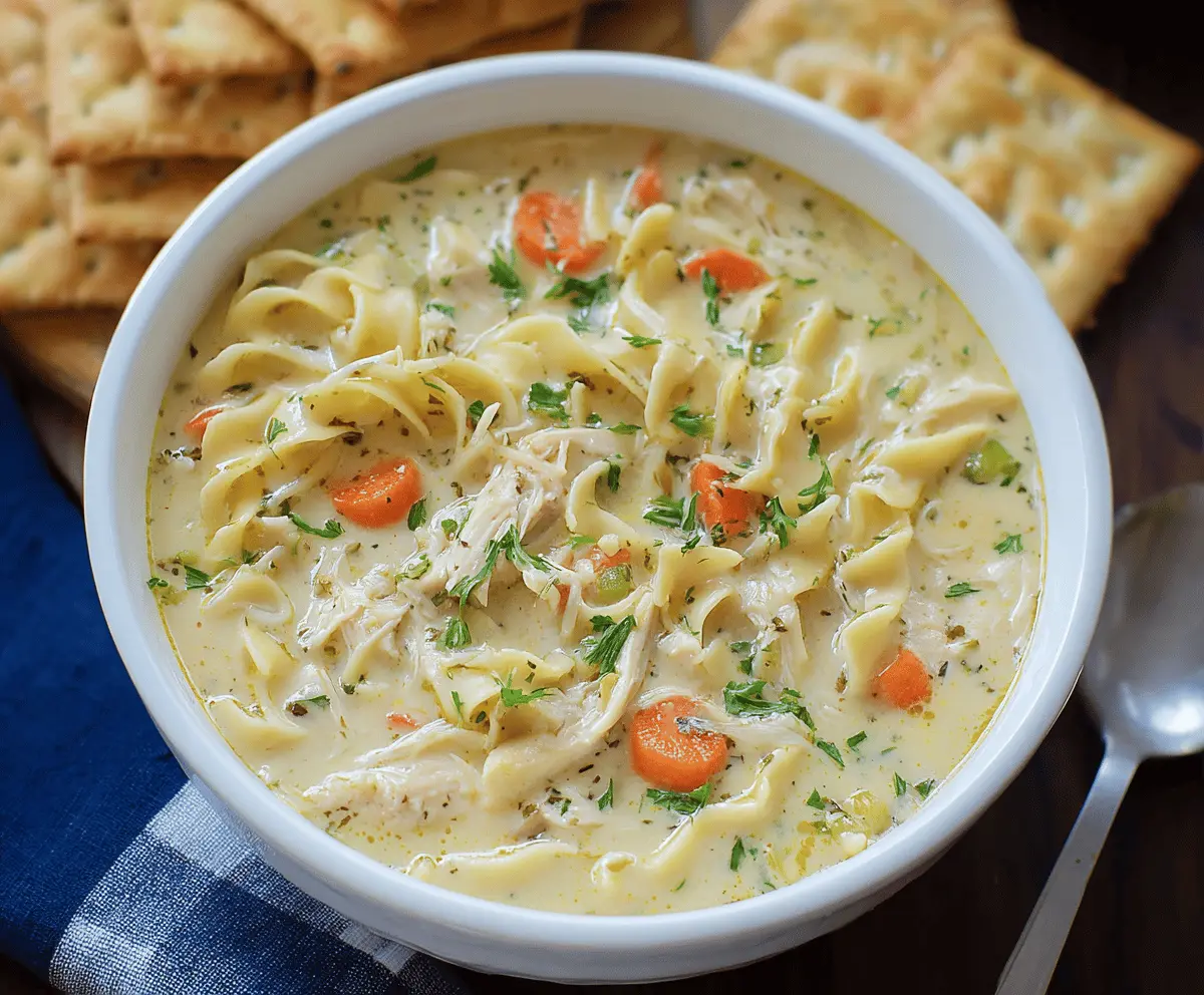 Creamy chicken noodle soup