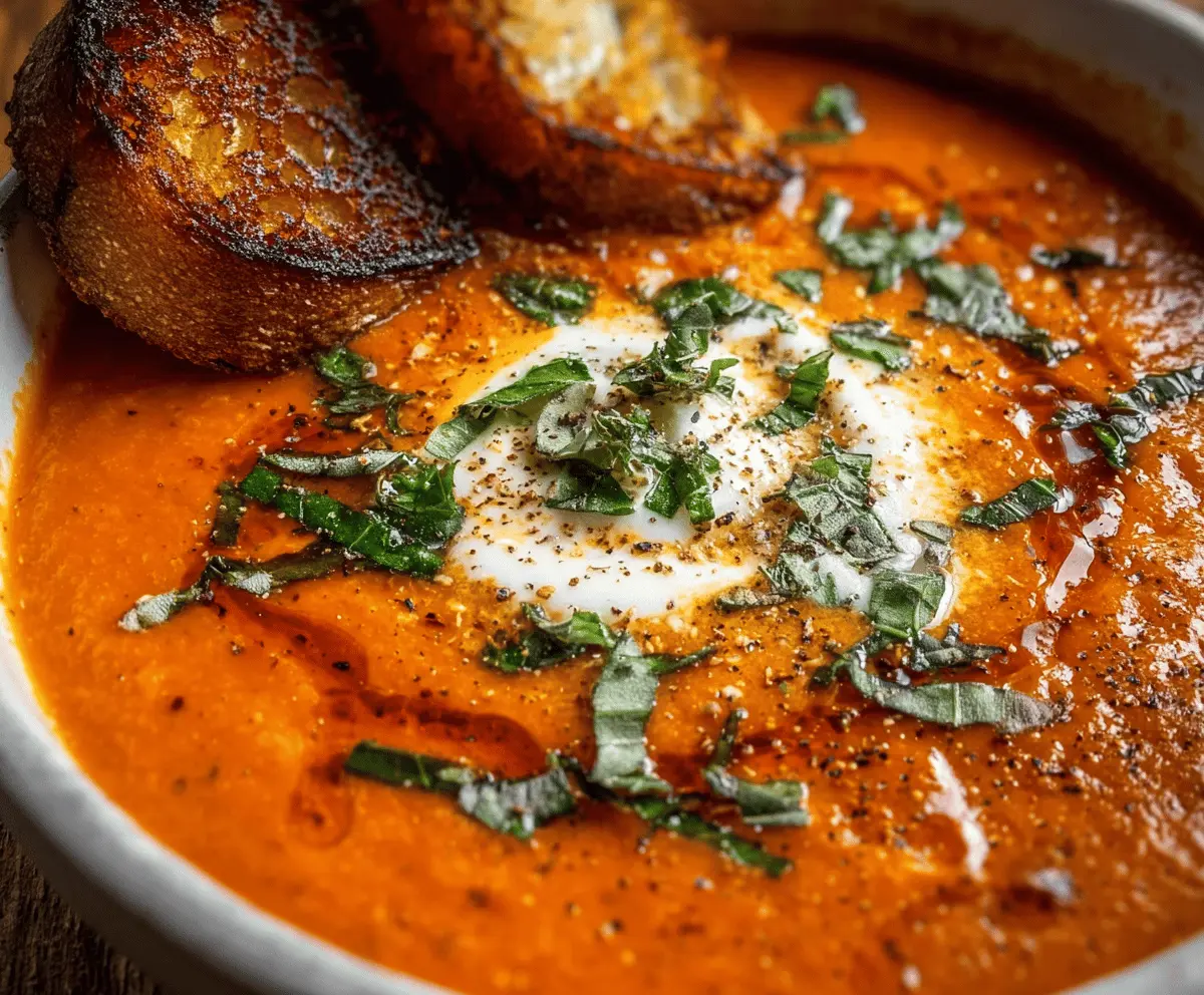 Creamy Roasted Garlic Tomato Soup