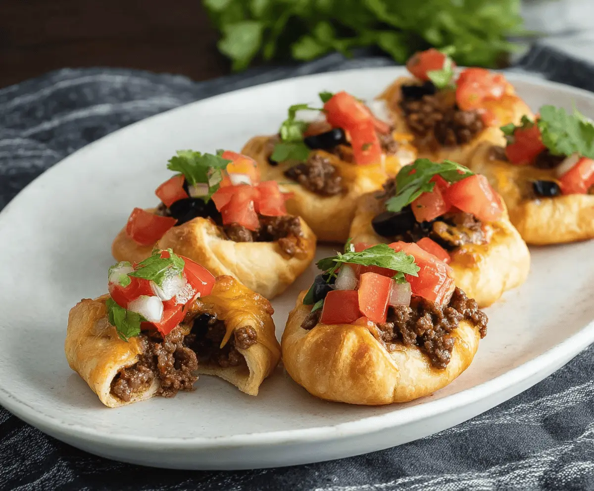 Ground Beef Nacho Bites on Crescent Rolls