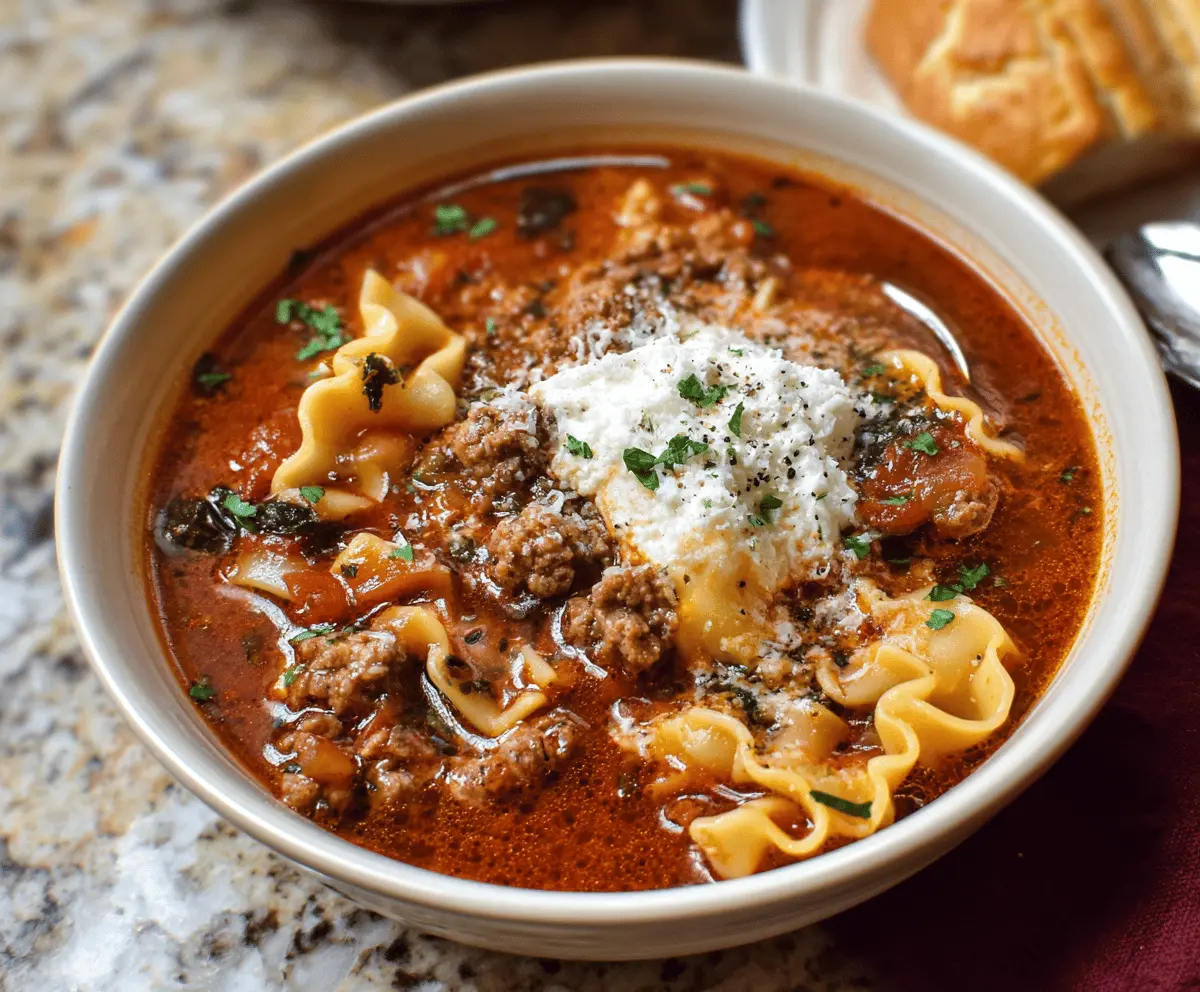 Easy Italian Sausage Lasagna Soup Recipe – Hearty & Delicious
