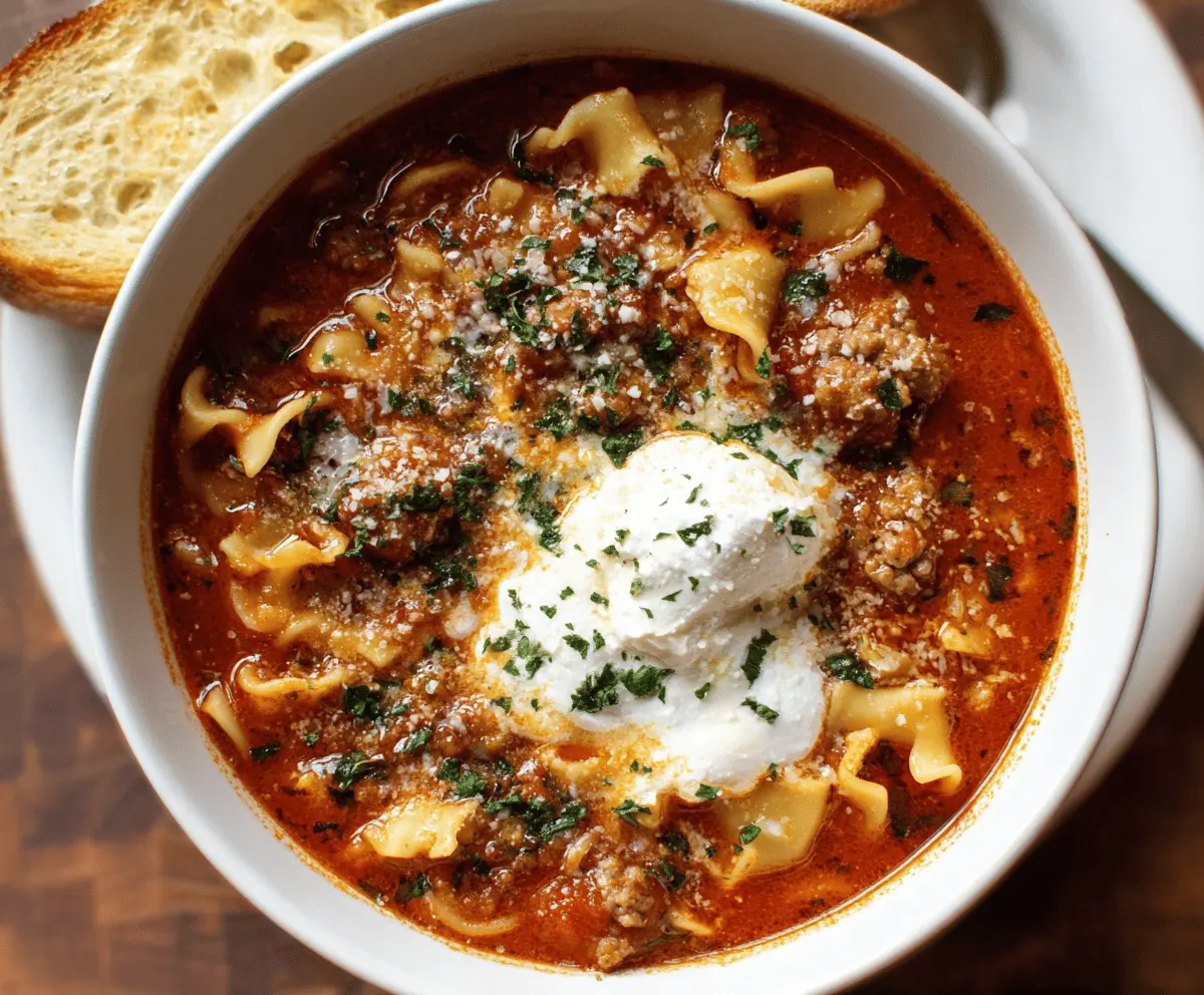 Easy Italian Sausage Lasagna Soup Recipe – Hearty & Delicious