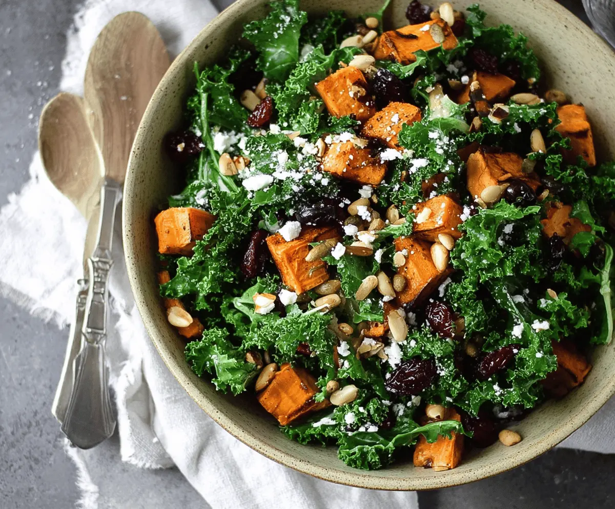 Roasted Sweet Potato Kale Salad