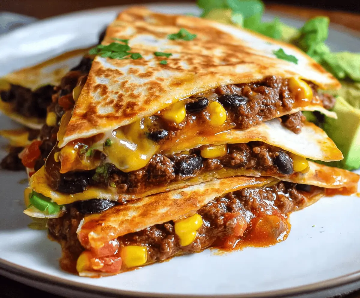 Southwest Beef and Black Bean Quesadillas