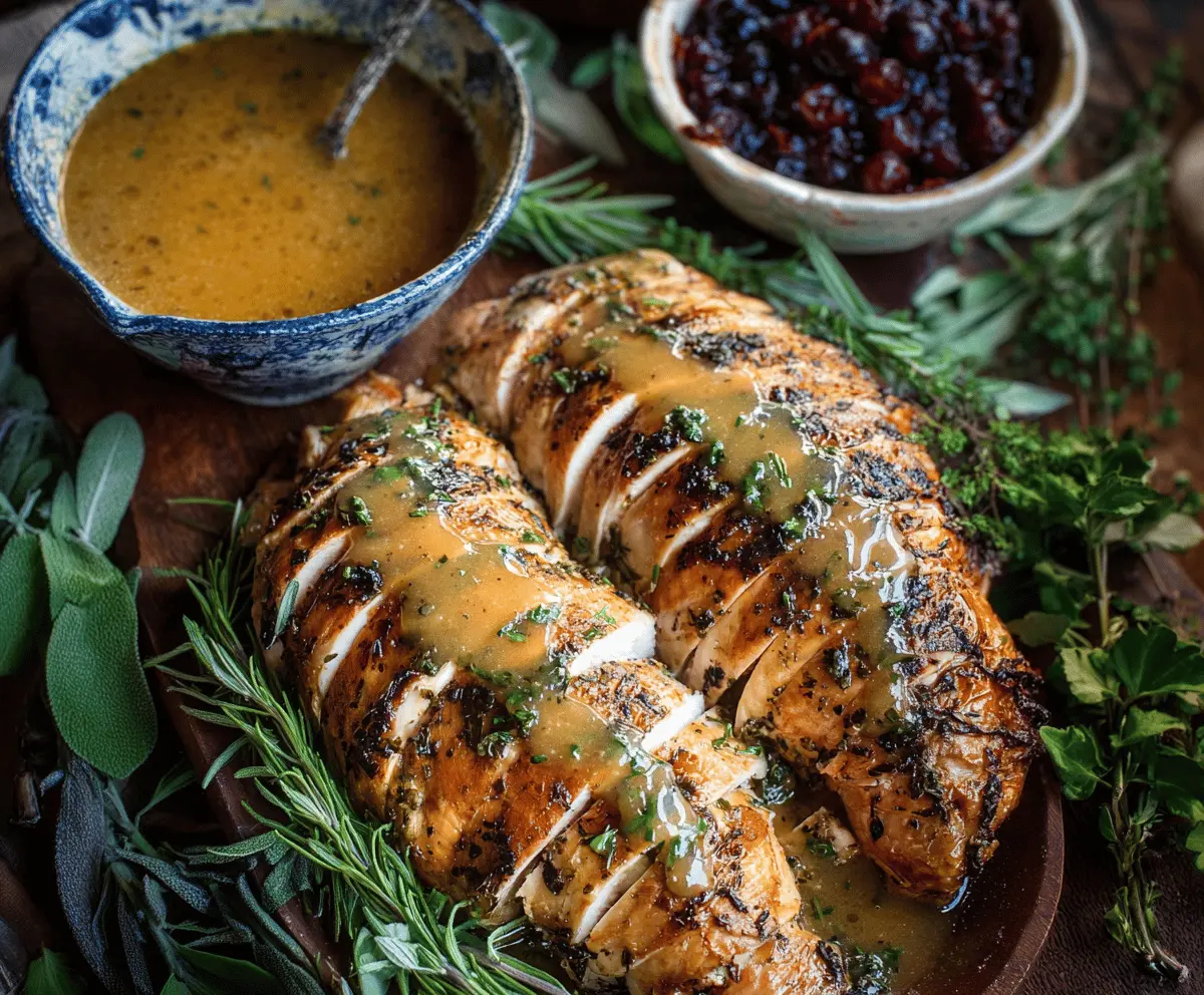 Easy Brown Butter Herb Turkey Gravy Recipe for Thanksgiving