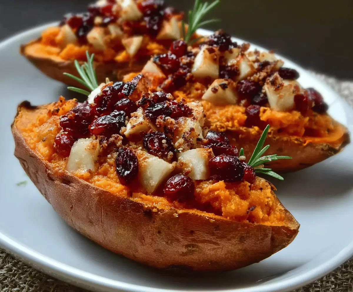 Cranberry Apple Twice-Baked Sweet Potatoes