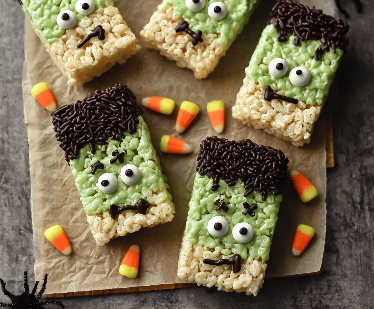 Easy Halloween Frankenstein Rice Krispie Treats Recipe for Kids