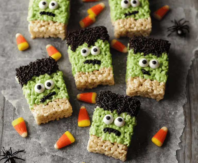 Halloween Frankenstein Rice Krispie Treats